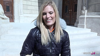 German scout's thin blonde Candee Licious gets picked up and fucked hard