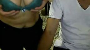 That milf brunette lady and her young boyfriend on webcam