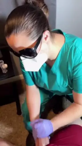 Hospital Nurse Strokes Sperm in Public