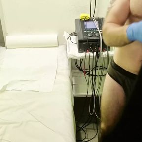 First Time Electro on Penis Stimulation and Masturbation with Cum in End