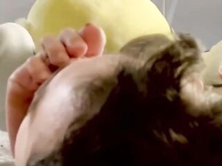 Smelling girlfriend’s feet during the time that this babe studies