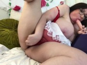 Hoy Busty BBW Mrs Claus Sucks and Fucks her Xmas Toys