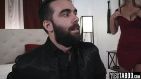 Frustrated curvy MILF ties up and takes control of big dick&#x1F346; stud