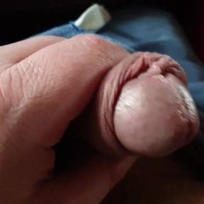 Rolling foreskin wank and precum