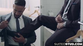 Steamy socks fetish with suited businessmen wildly