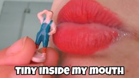 Giantess Red Lips Devouring Tiny Man – POV Kisses, Licks & Sucking Tease