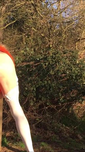 Unforgettable moment from &quot;Tranny Crossdresser Outdoor Wanking in Lingerie&quot;