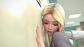 Cute Blonde Gets Hot 3D Filled Post-Workout Thrill