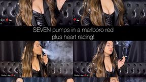 SEVEN pumps in a Marlboro red plus heart racing!