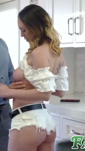 Stepfather seduced by stepdaughter gets to fill her holes   Clip 1