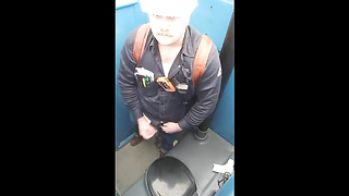 Worker Bear Jerks Off & Cum in Porty Potty at Work 6