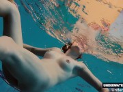 Hot big titted teen Lera swimming in the pool