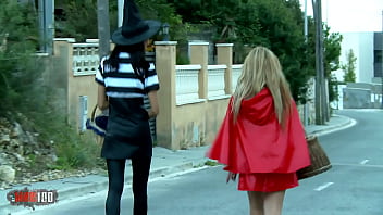Halloween night threesome with a dark old pervert