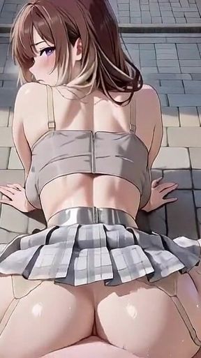 Teasing Busty Plaid-skirt Twins Filled Non-stop in Ancient Passage