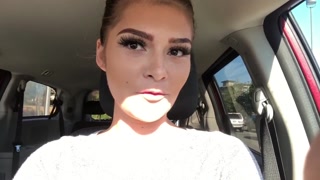 Butt plug in while grocery shopping public flash tease