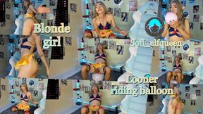 Ep2 Looner show blonde girl ride balloon to make plop with her big ass