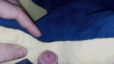 This perverted lad gets excited ribbing cock against stuffed doll