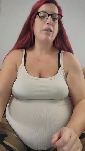 Huge pregnant belly play and jerk off encouragement and instructions!