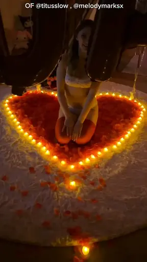 Amateur GF gives a deepthroat blowjob before getting fucked on rose petals