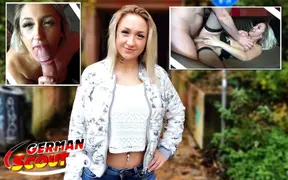 German Scout picks up tattooed blonde teen for hardcore fuck