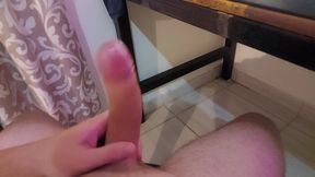 Stroking 7inch Cock While Watching Porn