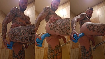 Anal with my big toy ,slight gape