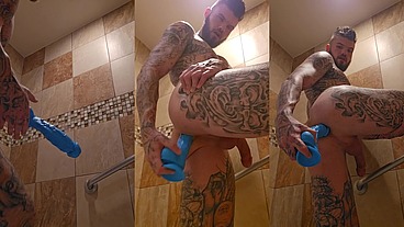 Anal with my big toy ,slight gape