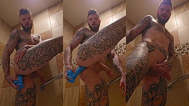 Anal with my big toy ,slight gape