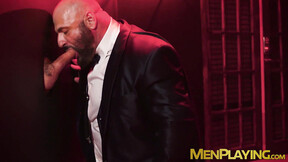 Hot Leo Bacchus sucked & got screwed in the glory hole by hunky Mark Vallant