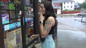 Sexy Krystal Smoking Outside