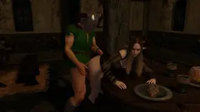 Dragonborn pounds sexy tavern girl in Skyrim parody