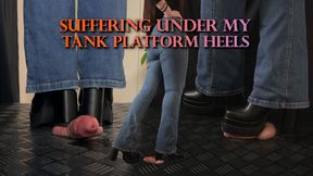 Suffering Under My High Platform Tank Heels (Edited Version) - TamyStarly - Cock Balls Crush Trample, Shoejob, CBT, Trampling, Bootjob, Stomping