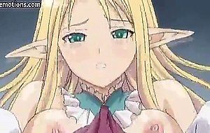 Blonde hentai elf with stockings