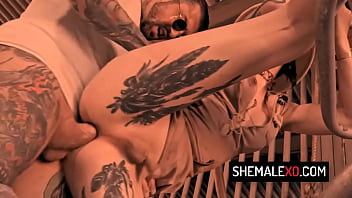 Trans babe Lena Moon anal gapped after a safari trip