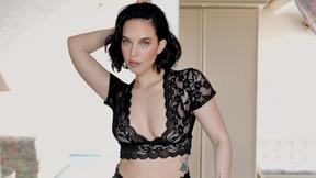 ”Natural large tits German MILF exposed sexy body while posing in sexy lingerie”