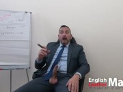 Teamlocked Boss smokes cigar & explains that all chastity workers will suck off managers PREVIEW