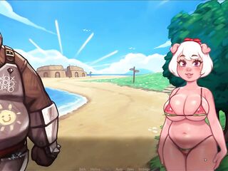 My Pig Princess [ Manga Game PornPlay ] Ep.29 sexually excited shemale hentai bare at the beach get a boner and begin masturbating in public !
