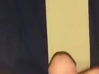 Jerking off in my large Nike logo sweatpants after gym