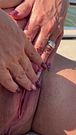 Clit play ignites fevered pumping on the deck of desire