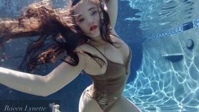 Underwater Pose Flow with Raven Lynette Wearing Skin Toned Bodysuit