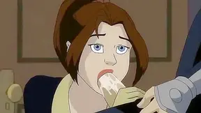X-Men Kitty sucks Avalanche's dick and gets a cartoon facial