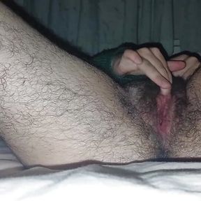 Can&#039;t stop fucking and playing with my hairy transgender pussy