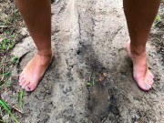 Hot naked girl with big boobs peeing in public Park. Rate my beautiful Tits