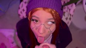 Cyberpunk Slut Sucked Me Dry And Get Cum In Her Mouth Pov