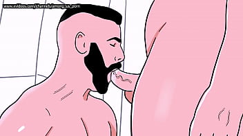 Bearded straight man sucks a male bottom&#039_s ass then the bottom sucks the straight&#039_s cock - Animated Gay Porn