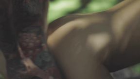 Asian Hottie Katana Sucks Off Hung Tattooed Stud Before Outdoor Fucking