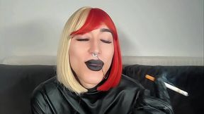 Dirty Talking Sissy Whore Close up Smoking and Lips Fetish