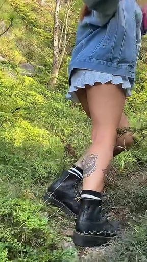 Home Wrecker Takes a Walk in the Woods and Gets Hard Fuck with Huge Cumshot on Tits