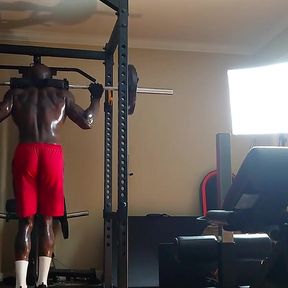 Hallelujah Johnson Tall Dark Chocolate Muscles Tattoos Body Gym session
