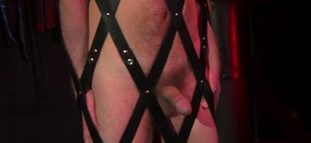 Raw anal domination for a slutty twink in a harness